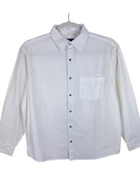 Dakota NWOT White 100% Cotton Long Sleeve Collared Button Up Shirt Size‎ XL